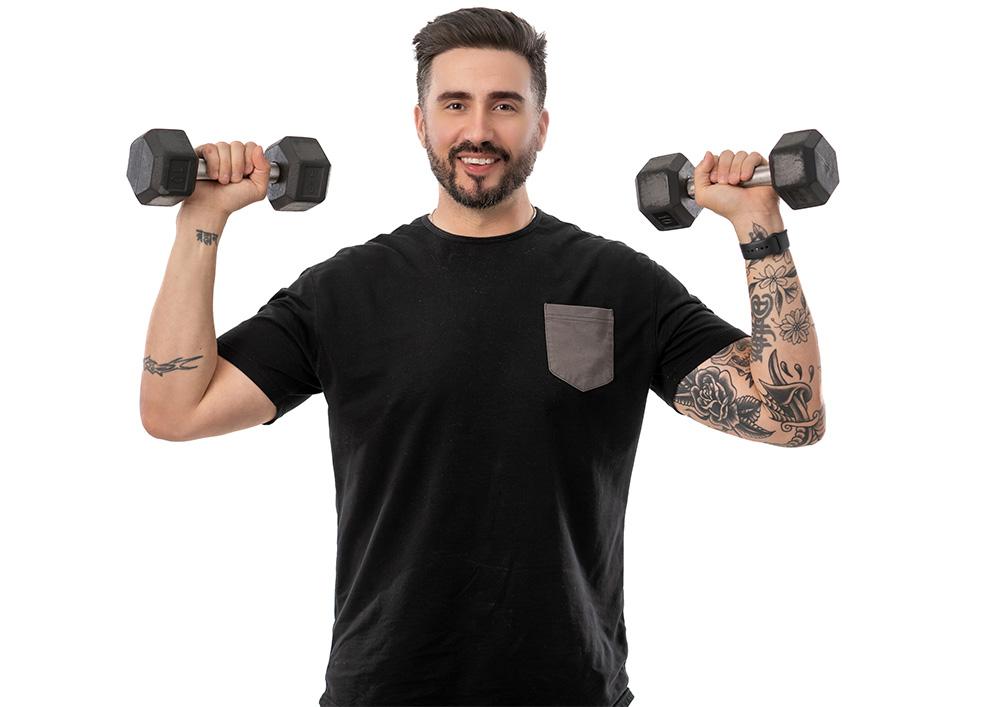 Man with dumbbells Dustin